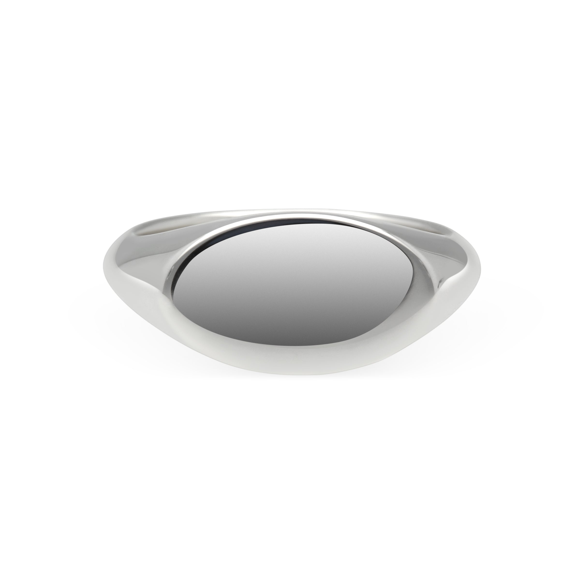 Raffy Oval Silver SIGNET Ring at ethical jeweller E.C.One 