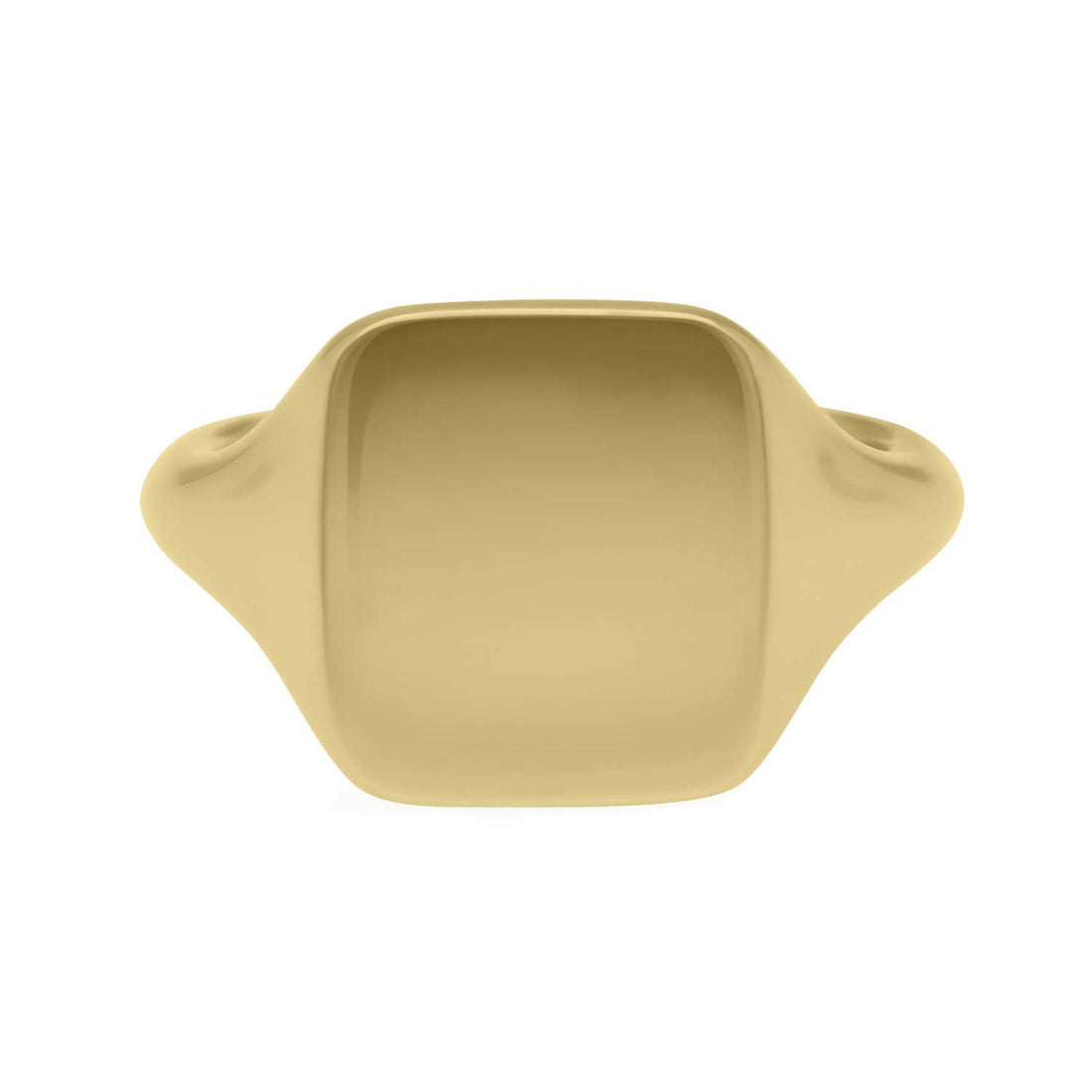 E.C.One Small cushion gold signet ring made in our ethical B Corp London workshop