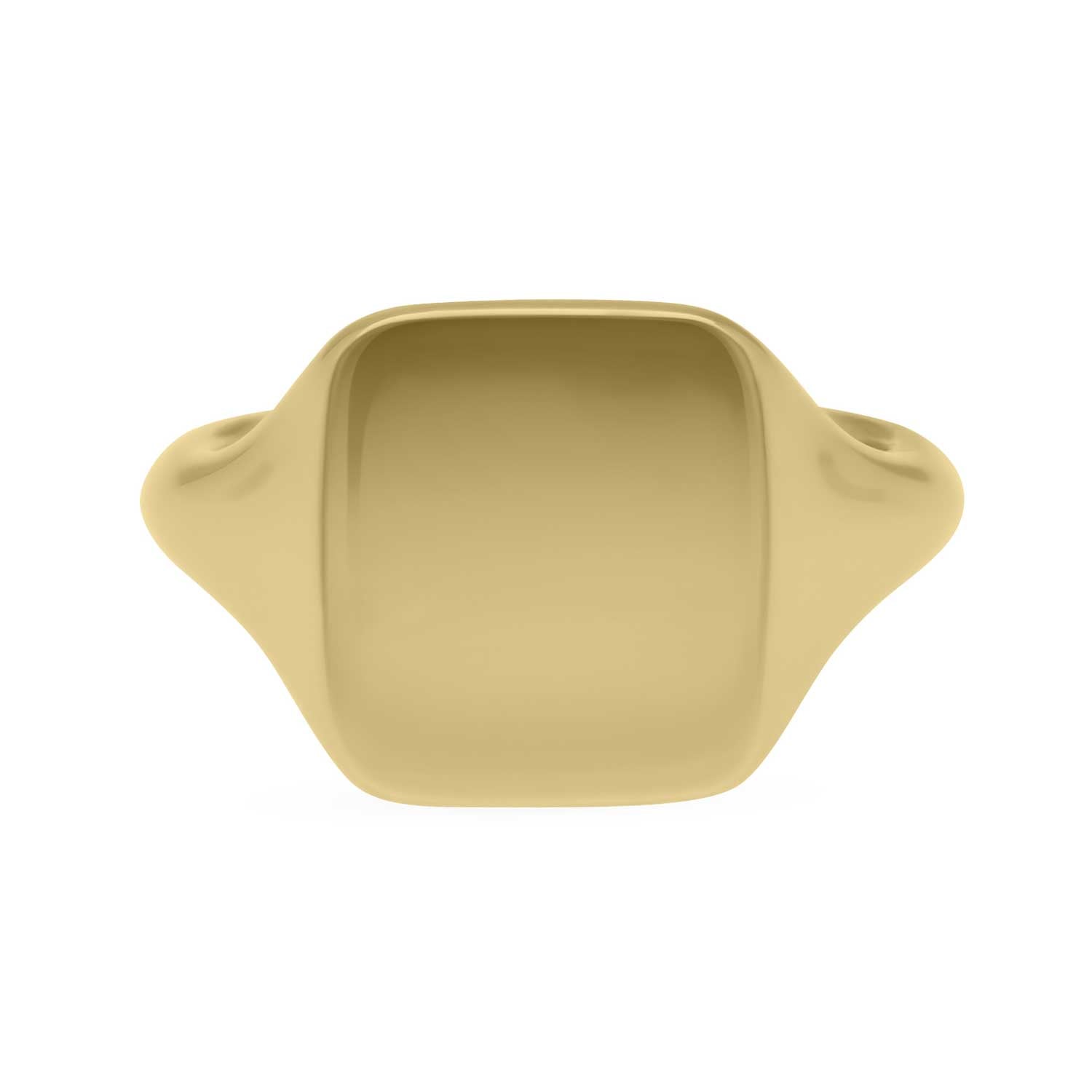 E.C.One Small cushion gold signet ring made in our ethical B Corp London workshop