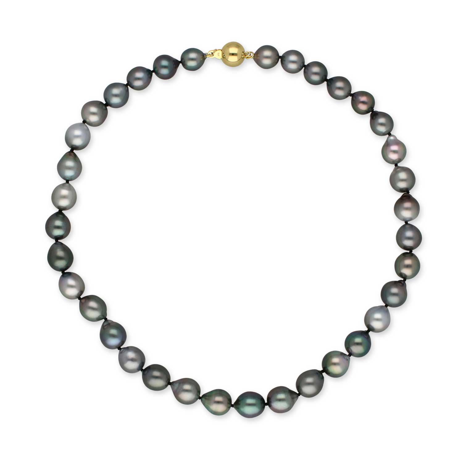 Tahitian Pearl Necklace with Gold Catch at ethical B Corp jeweller E.C.One London