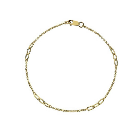 E.C.One Triple Link Detail Chain recycled 9ct Gold Bracelet