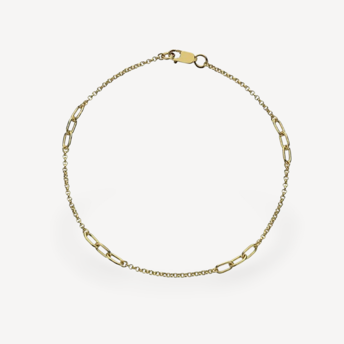 E.C.One Triple Link Detail Chain recycled 9ct Gold Bracelet