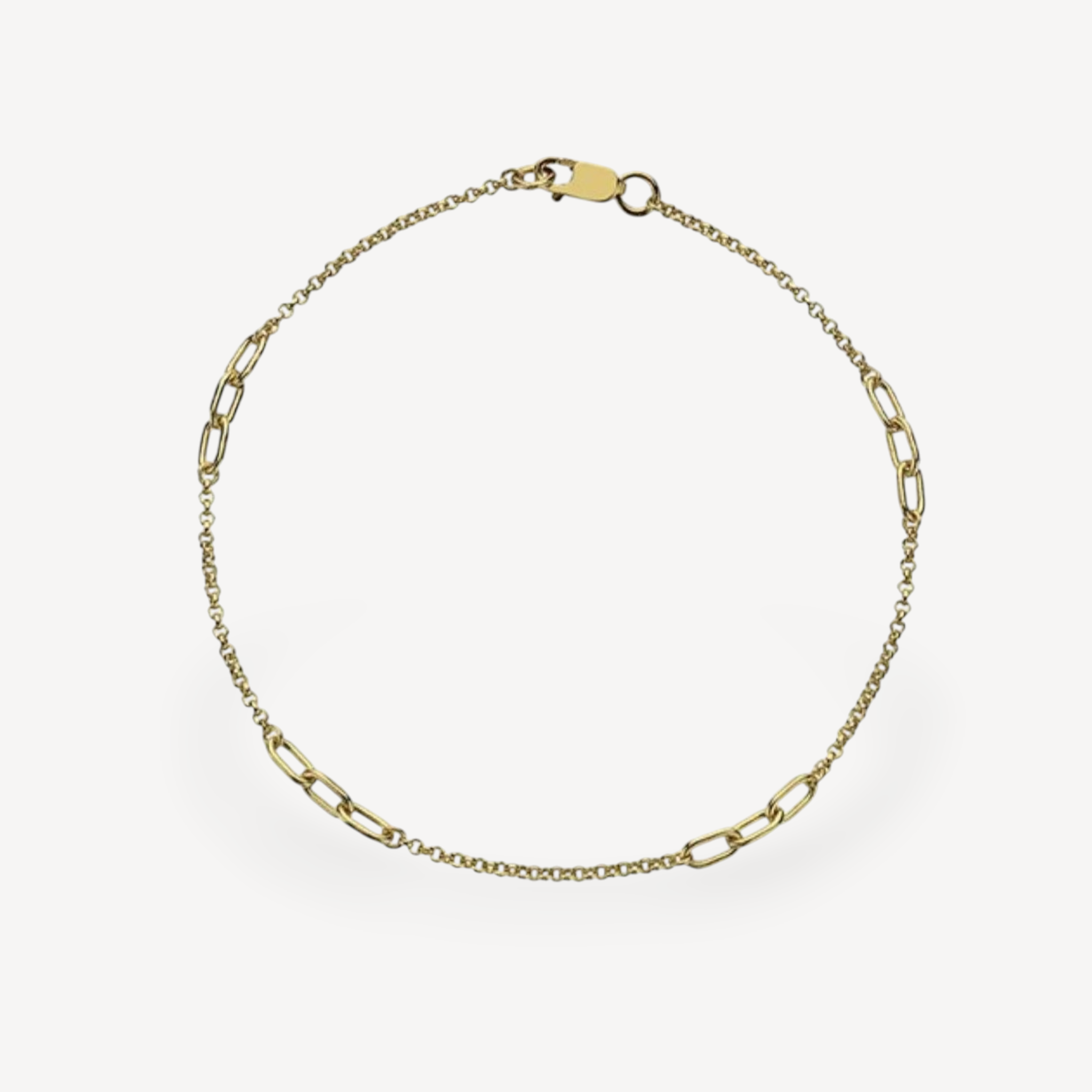 E.C.One Triple Link Detail Chain recycled 9ct Gold Bracelet