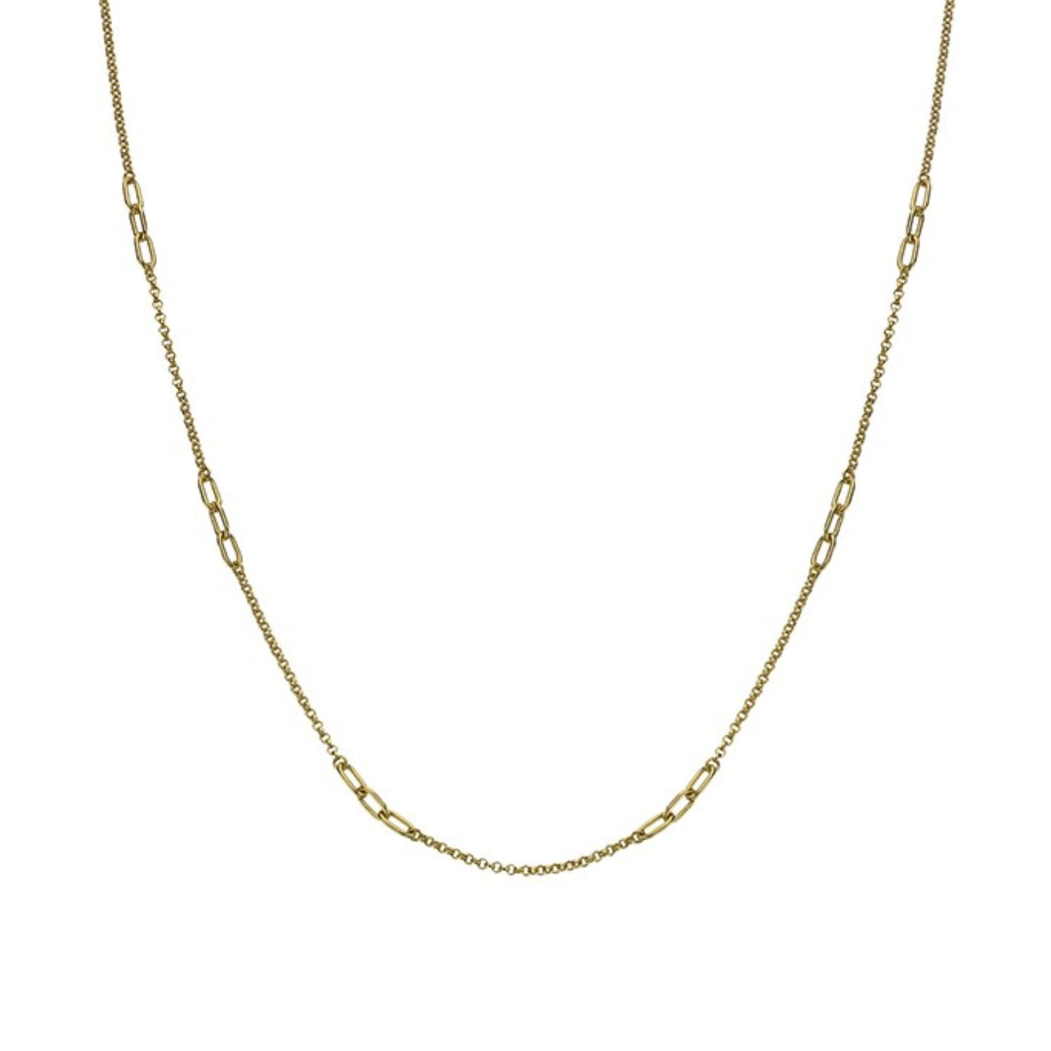 E.C.One Triple Link Detail Chain recycled 9ct Gold Necklace