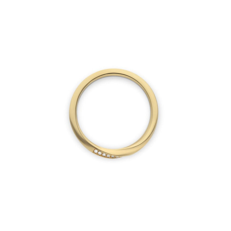 EC One Slim TWIST Gold Diamond Wedding Ring made in our B Corp Certified workshop