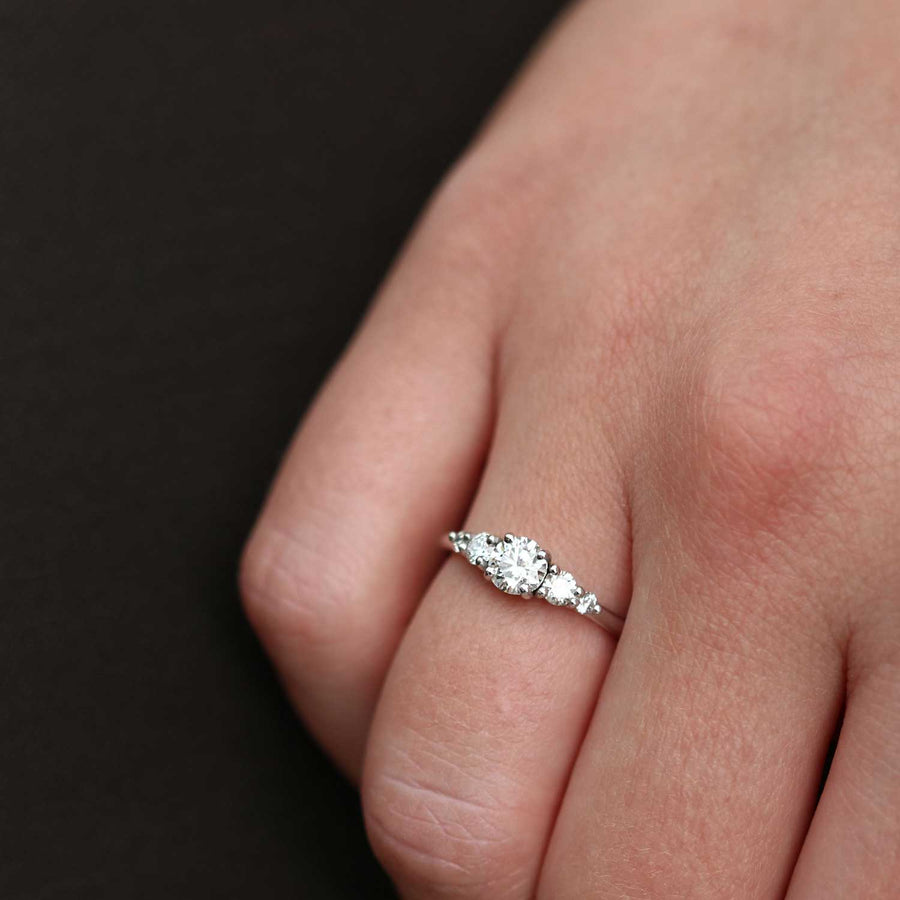 E.C. One GENEVIEVE recycled Platinum Diamond Engagement Ring made in our B Corp workshop in London