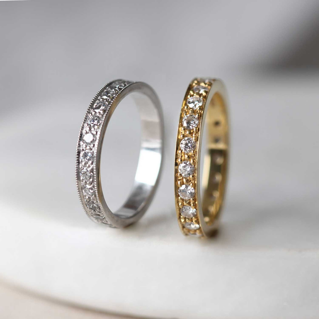 Wide EMMA Diamond Yellow Gold Eternity Ring