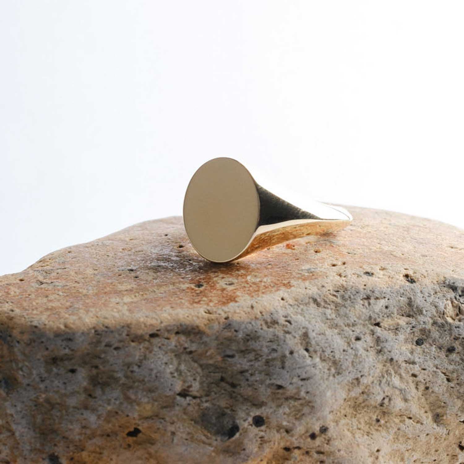 Oval Gold SIGNET Ring by ethical London B Corp jeweller E.C.One