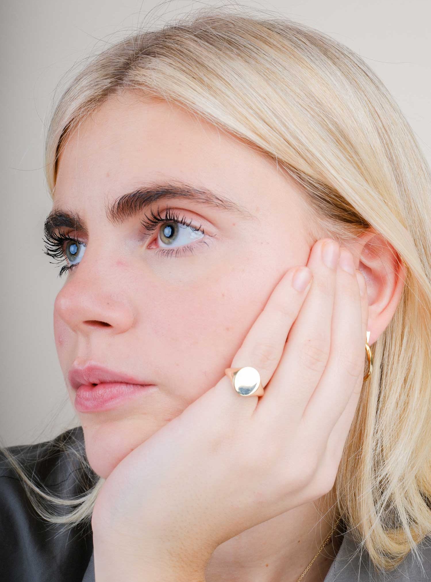 Oval Gold SIGNET Ring by ethical London B Corp jeweller E.C.One