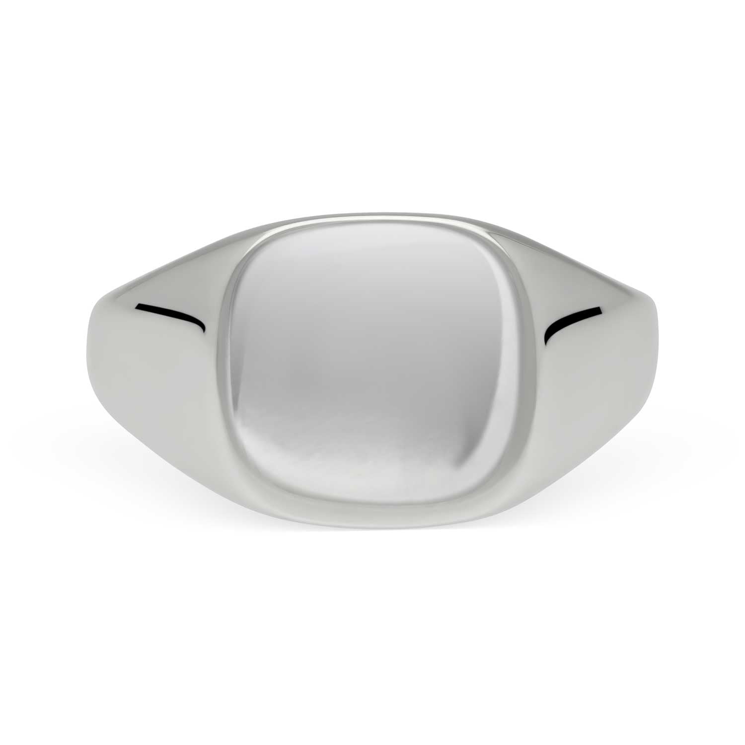 Large Cushion Silver SIGNET Ring by ethical jeweller E.C.One London in our our London B Corp workshop