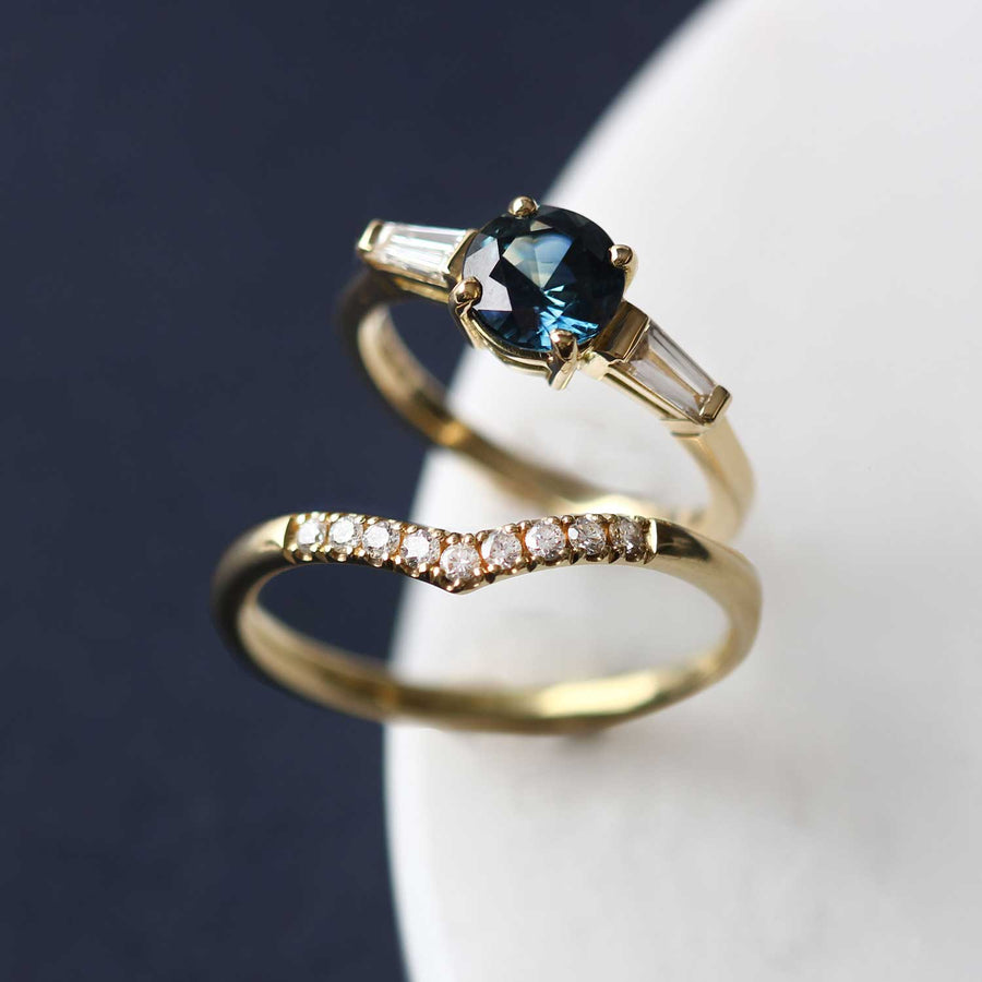 EC One JESSICA Round Australian Teal Sapphire Engagement Ring