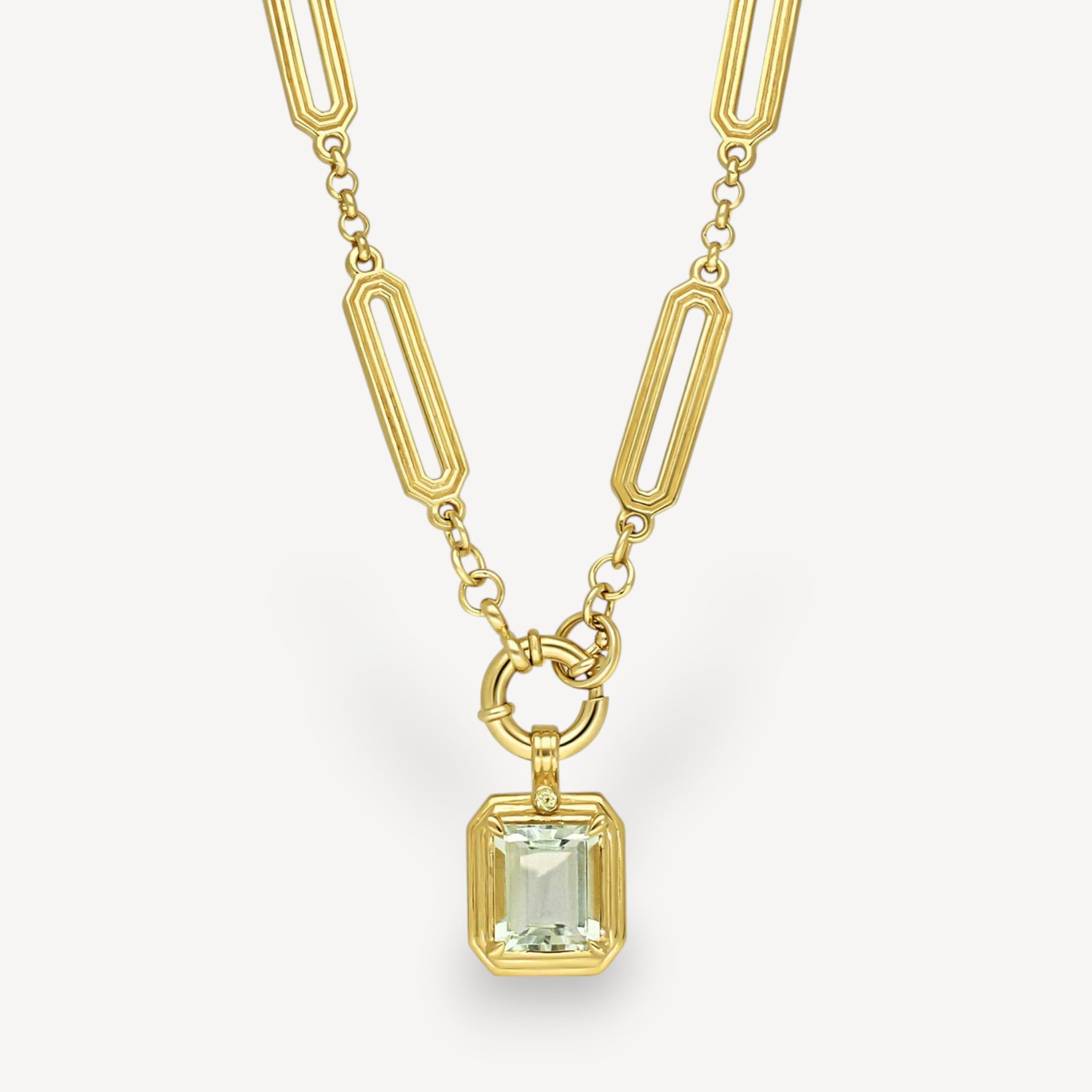 ELIZA Chain With THEA Green Amethyst Pendant Plated Plated