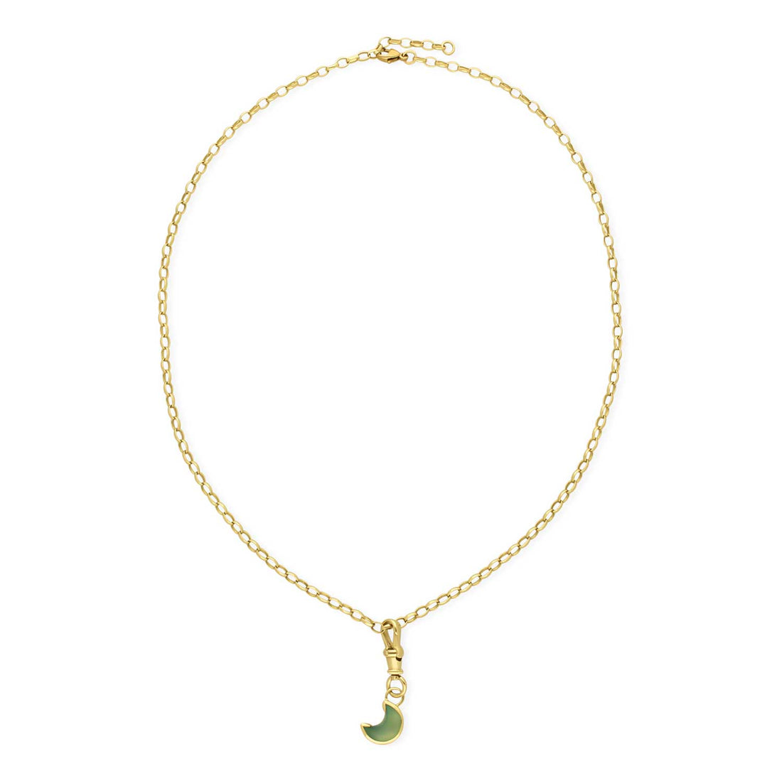 BLUE MOON Gold Charm Necklace Blue Chalcedony by Ellie Air at ethical jeweller E.C.One London