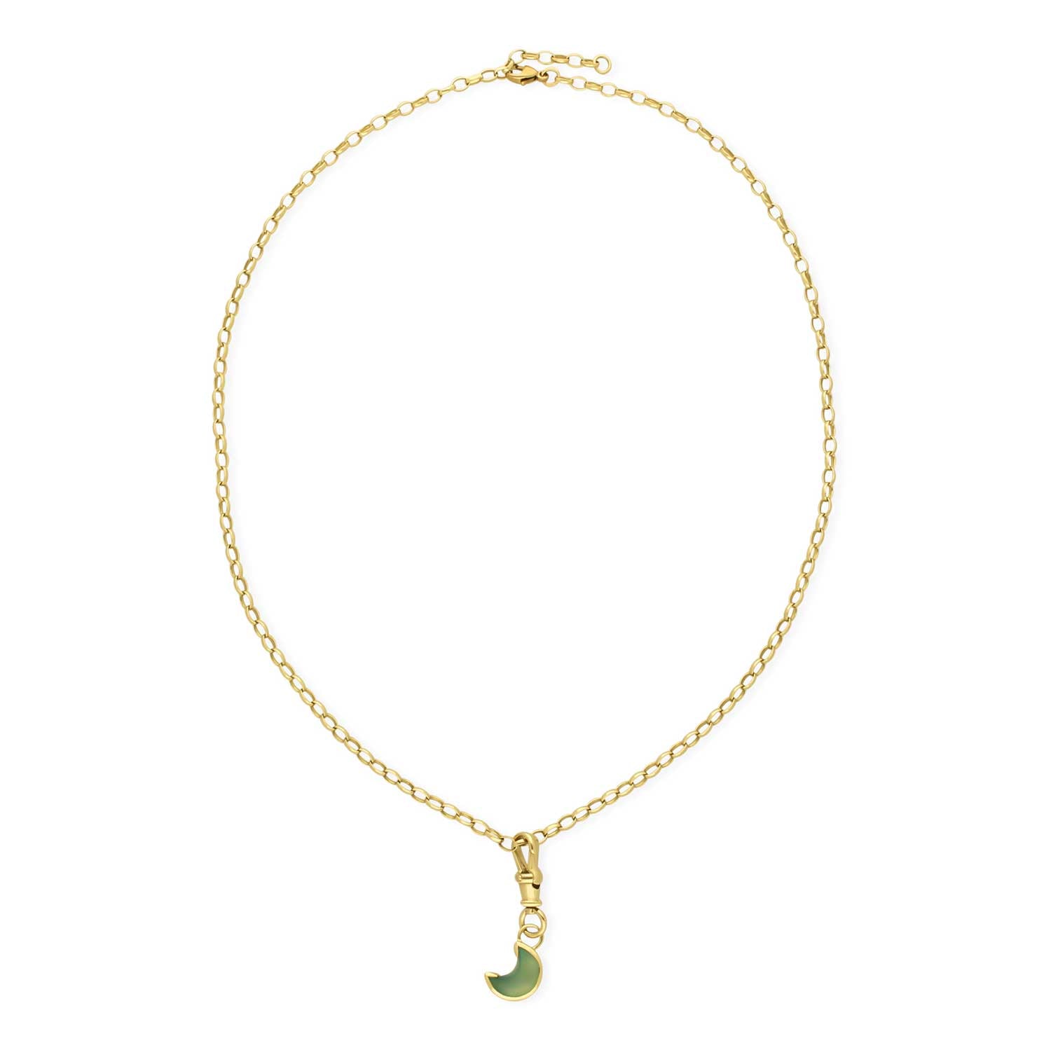 BLUE MOON Gold Charm Necklace Blue Chalcedony by Ellie Air at ethical jeweller E.C.One London