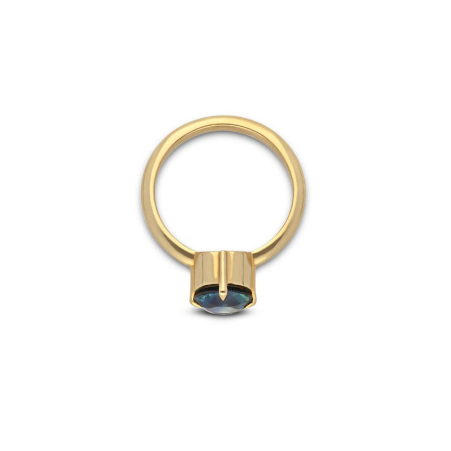 Ellie Air POLARIS Ring with Blue Sapphire Ring 18ct Yellow Gold at ethical jewellers E.C. One London