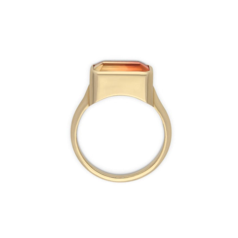 Ellie Air ASTEROID Ring with Watermelon Tourmaline Ring Yellow Gold at ethical jewellers EC One London