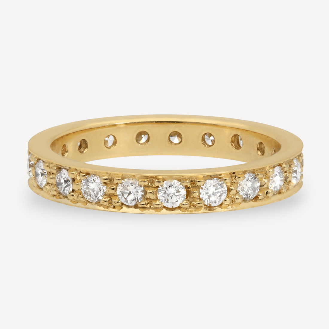 Wide EMMA Diamond Yellow Gold Eternity Ring