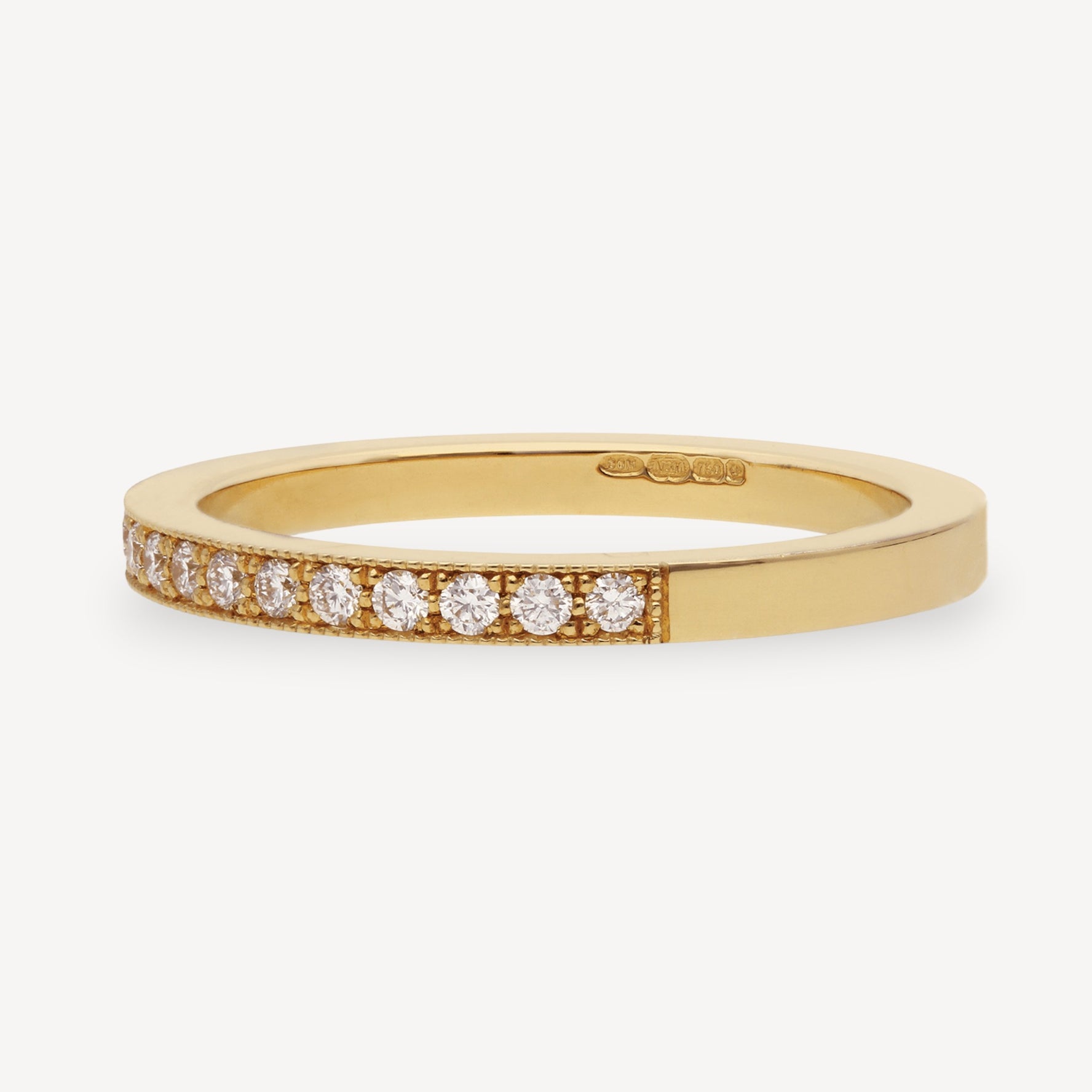 EMMA Slim Half Eternity Diamond Ring Yellow Gold
