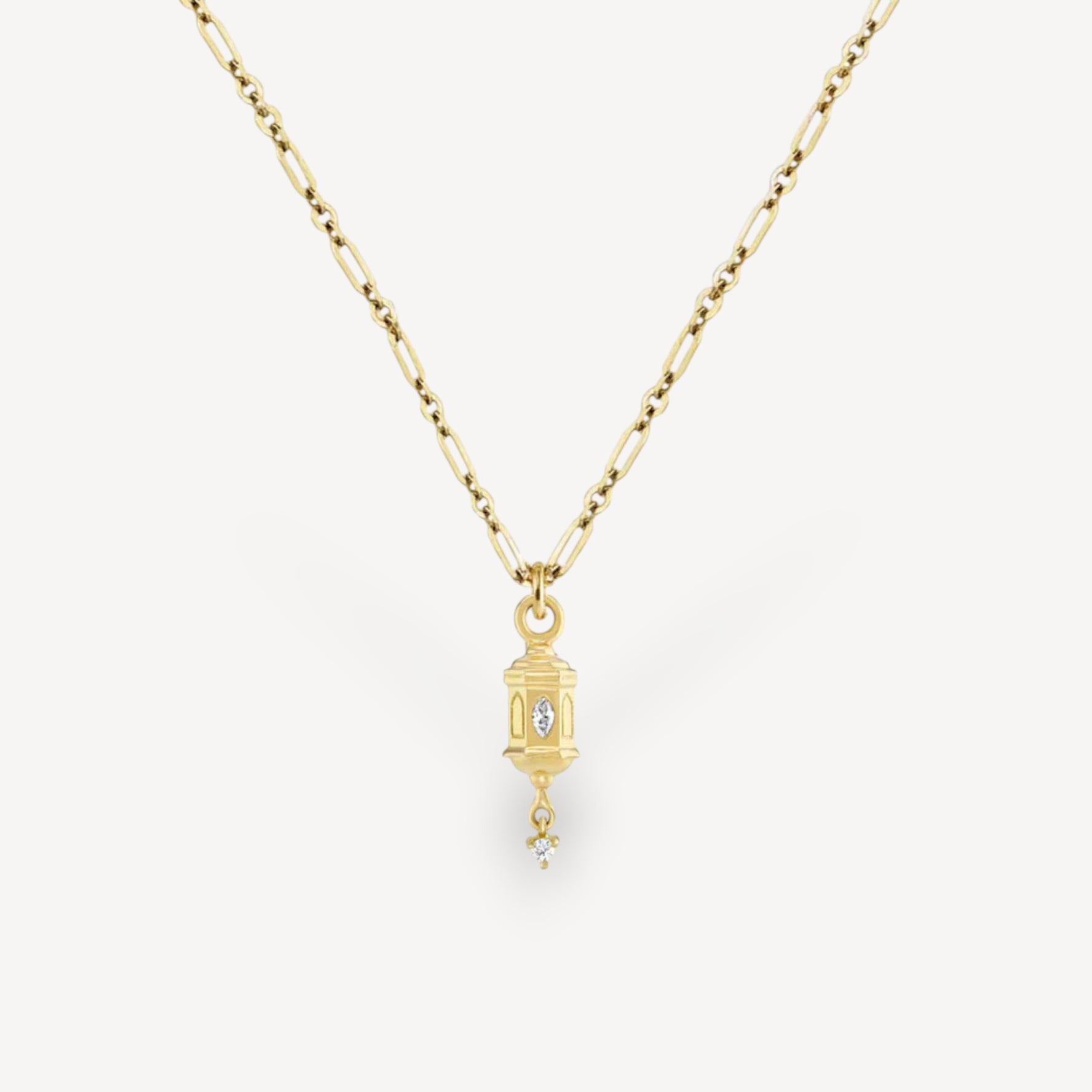 Eternal Lucky Lantern Diamond Pendant Necklace