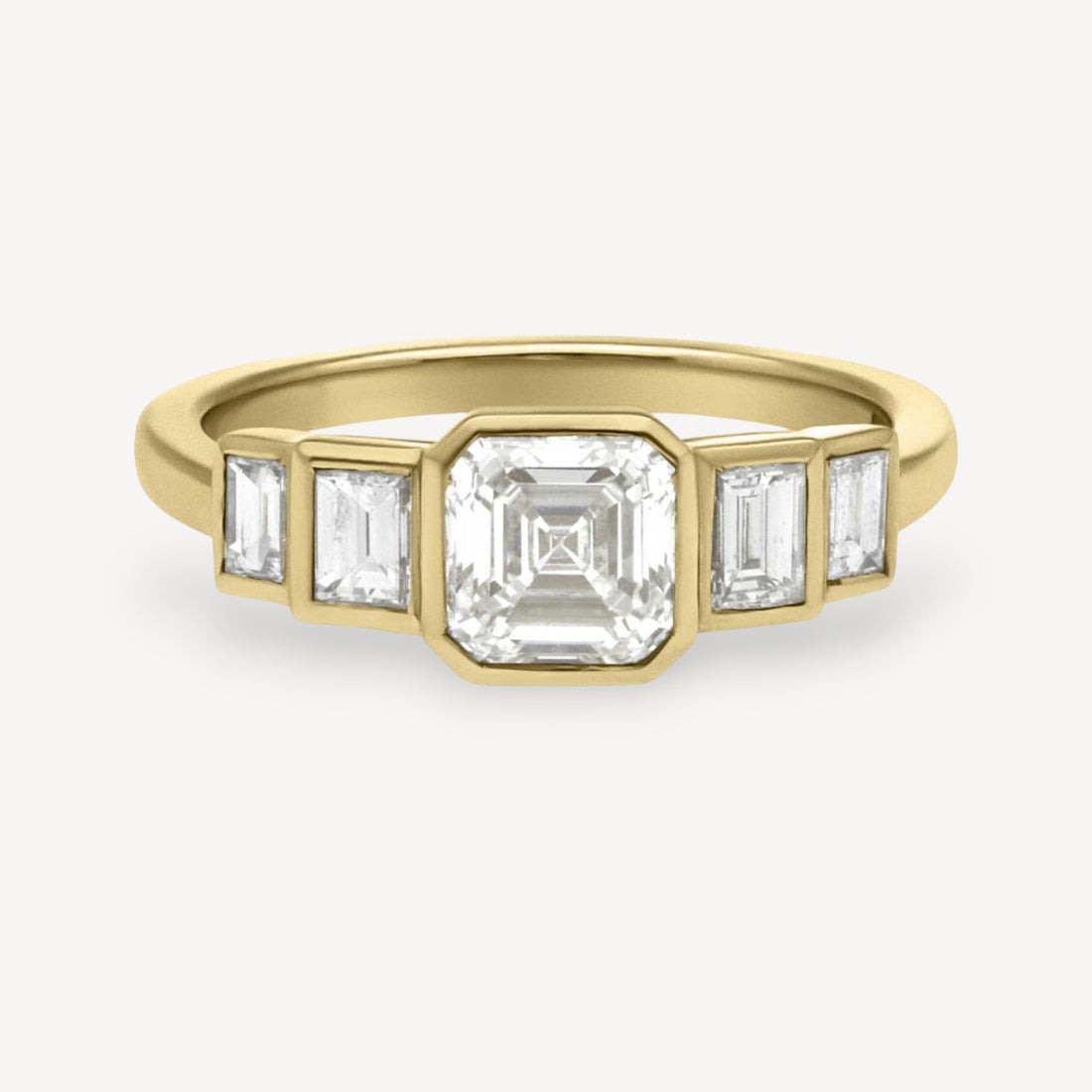 EVELYN Deco Diamond Yellow Gold Engagement Ring