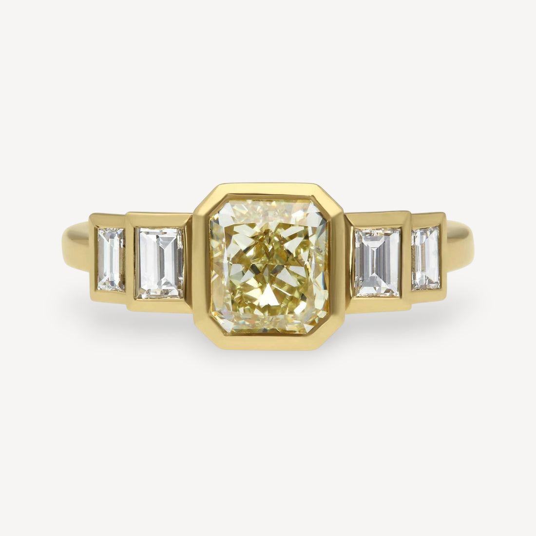 EVELYN Deco Yellow Diamond Yellow Gold Engagement Ring