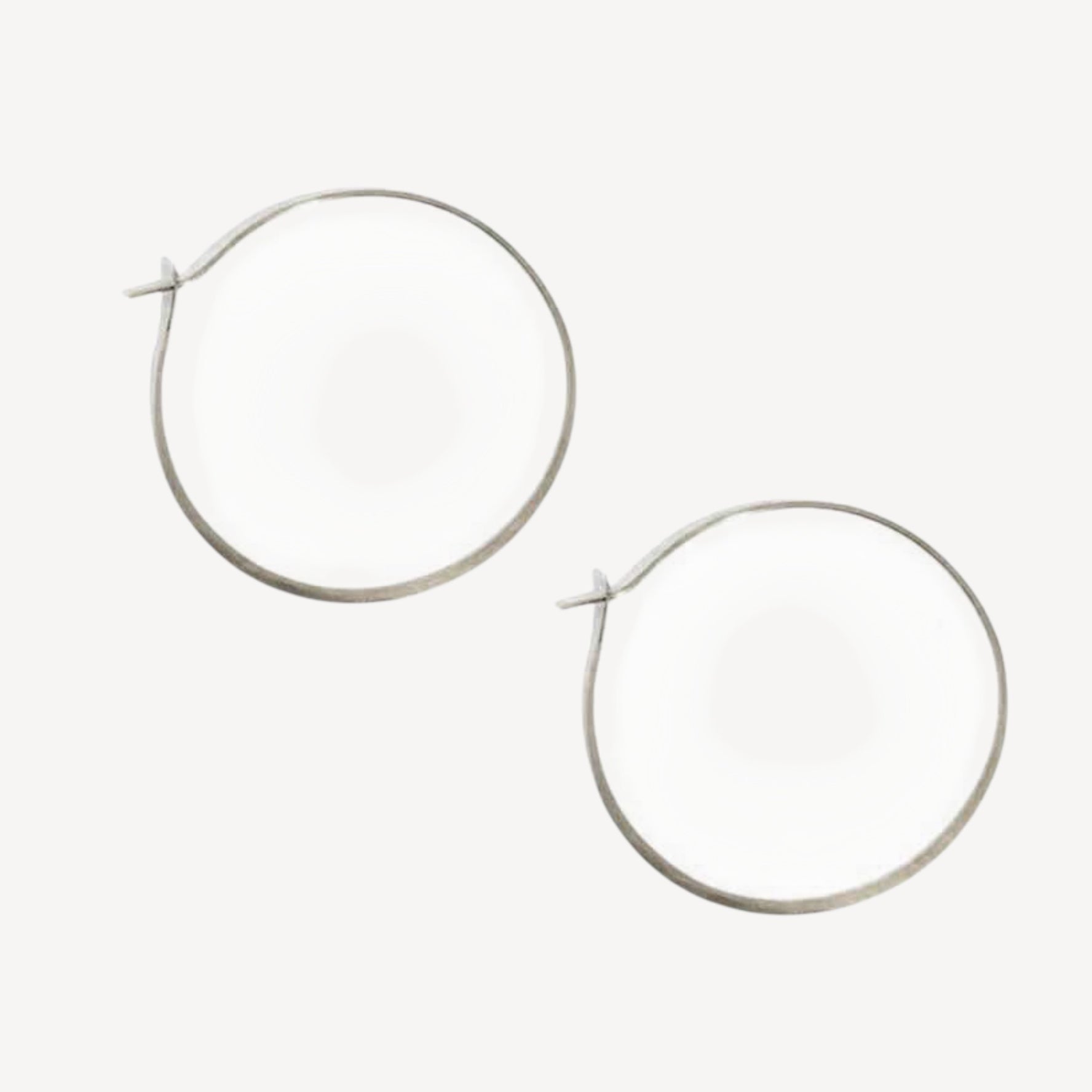 Extra Large Forged Round Hoops Silver
