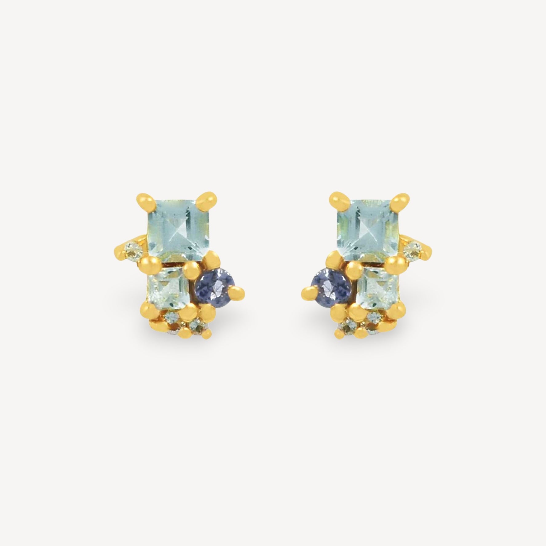 FLORENCE Blue Topaz & Iolite Studs
