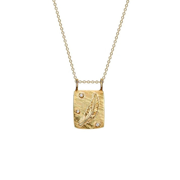Fotini Psarouli Gold Feather necklace at EC One London
