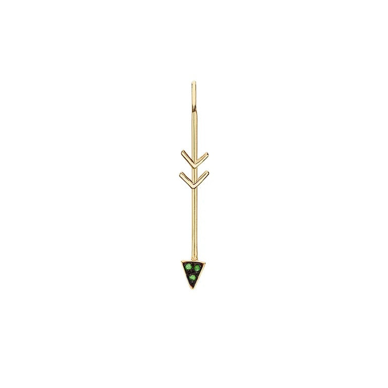 Fotini Psarouli Gold tsavorite long arrow charm at EC One London