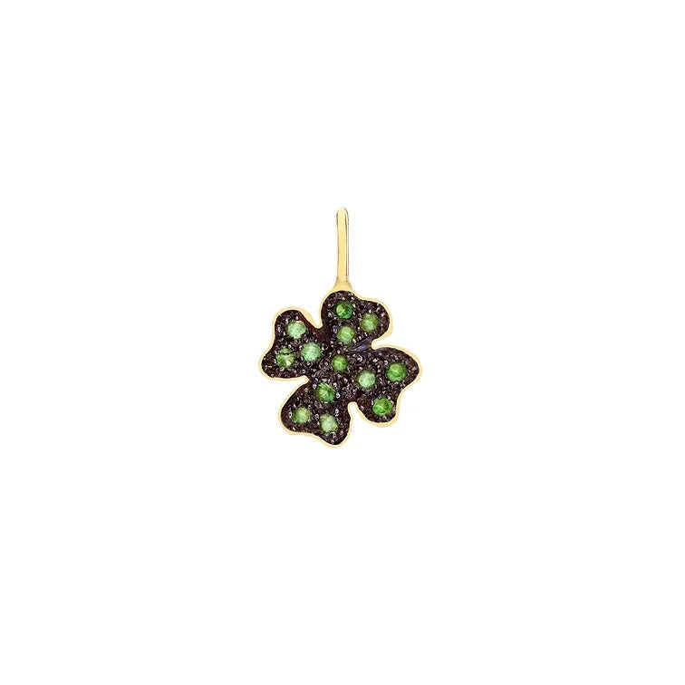 Fotini Psarouli Gold tsavorite clover charm at EC One London