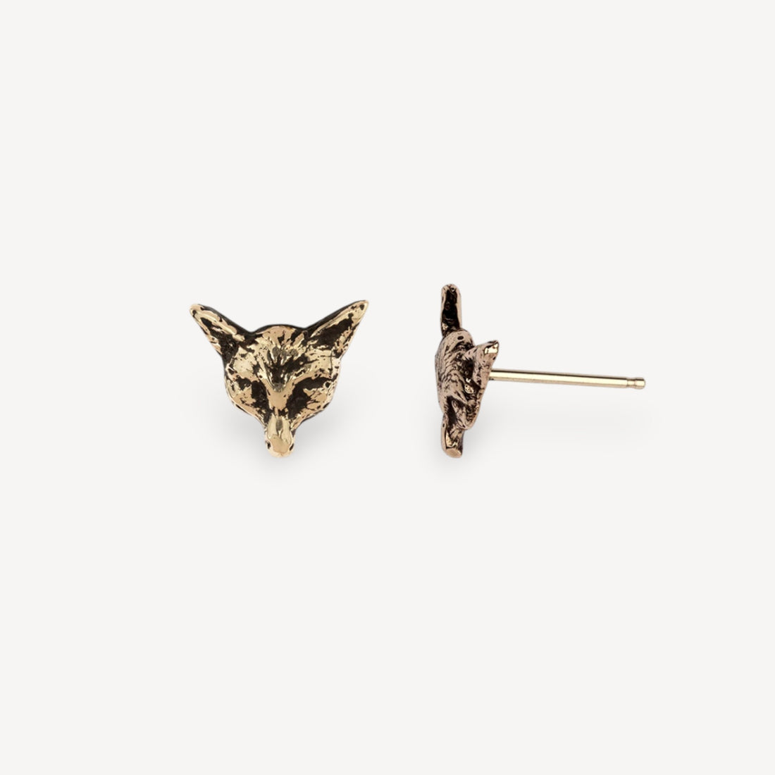 Fox Talisman Studs 14ct Gold