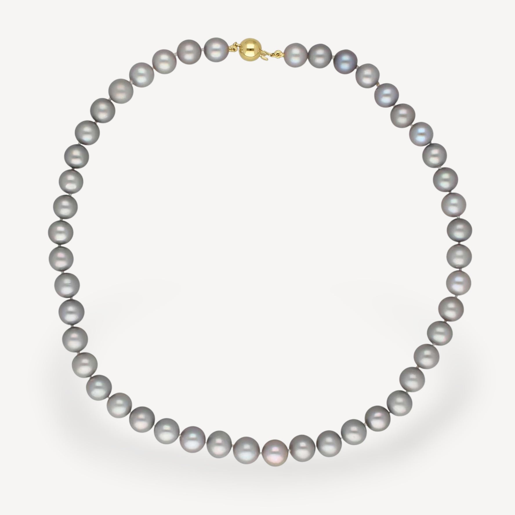 Fresh Water Round Grey Pearl Necklace