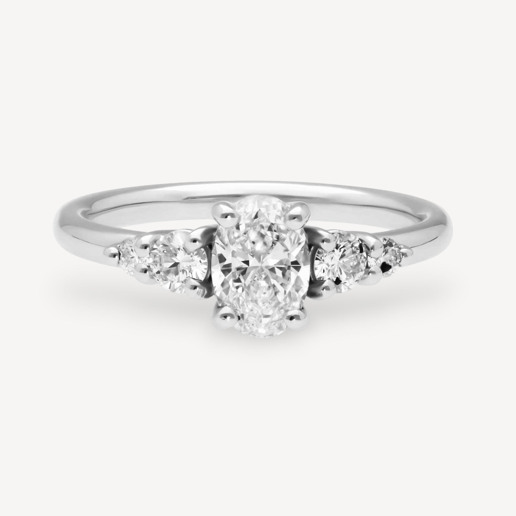 GENEVIEVE Platinum Oval Diamond Engagement Ring