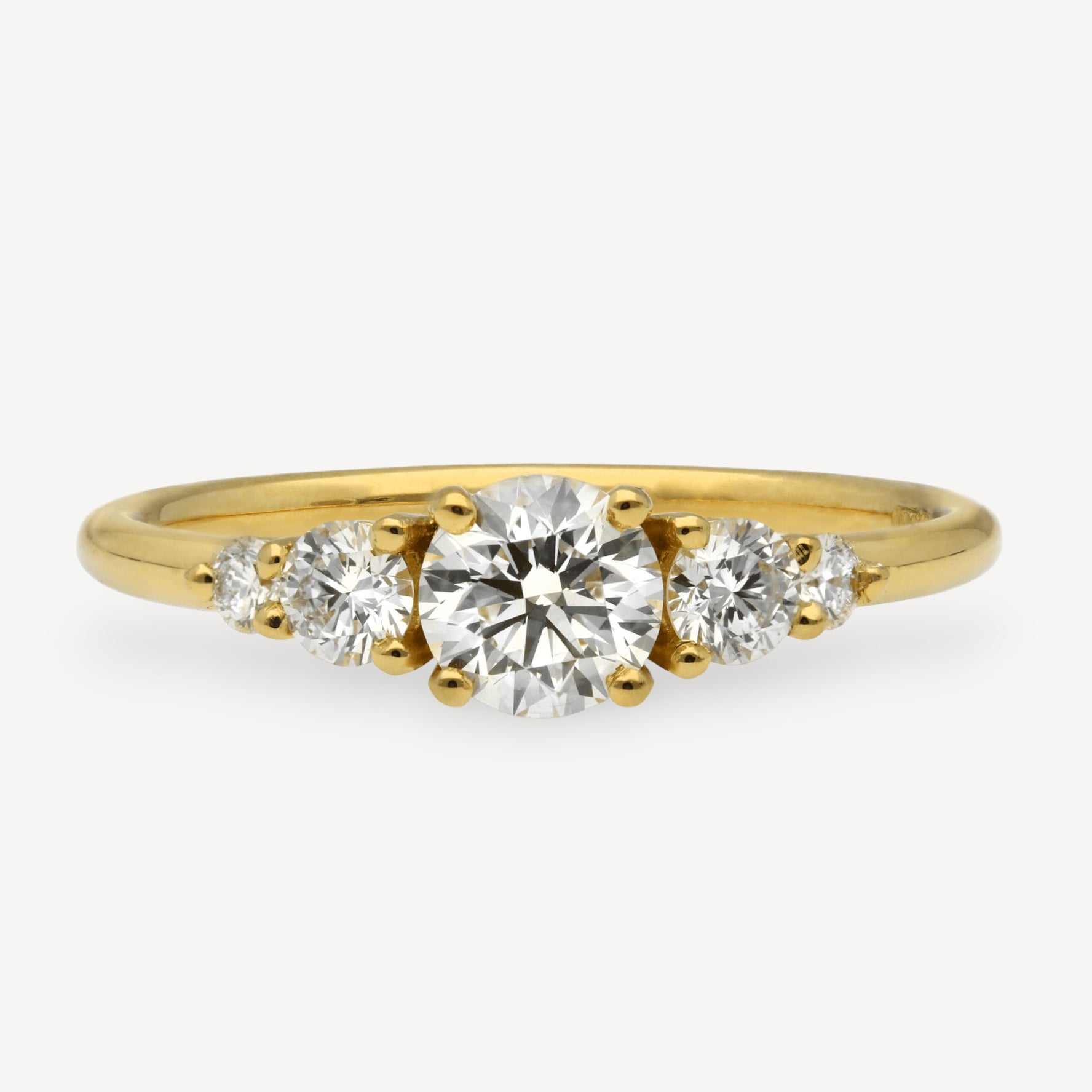 GENEVIEVE Yellow Gold Round Diamond Engagement Ring