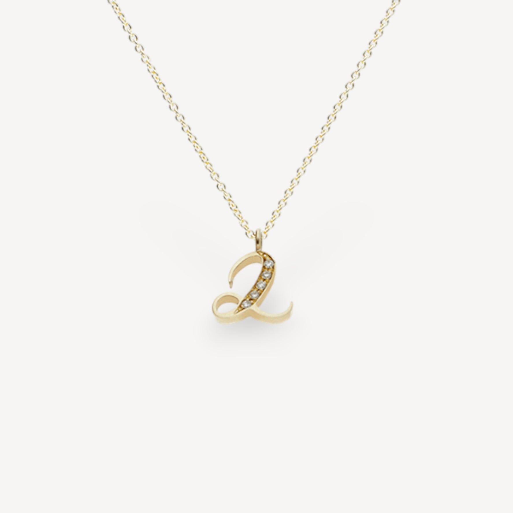 Gold Number "2" Pendant  Necklace with diamonds