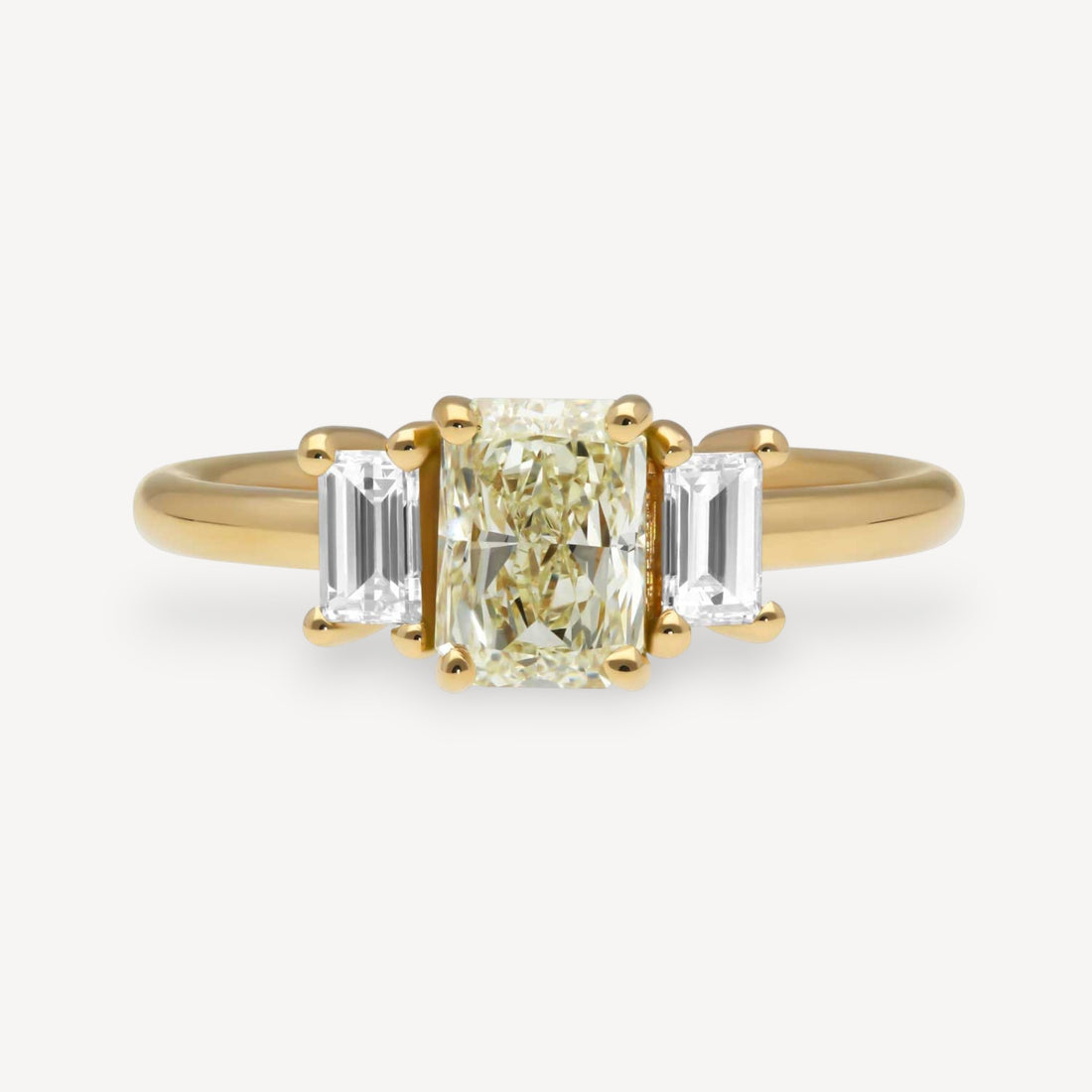 GRACIE Fancy Light Yellow Diamond Trilogy Engagement Ring