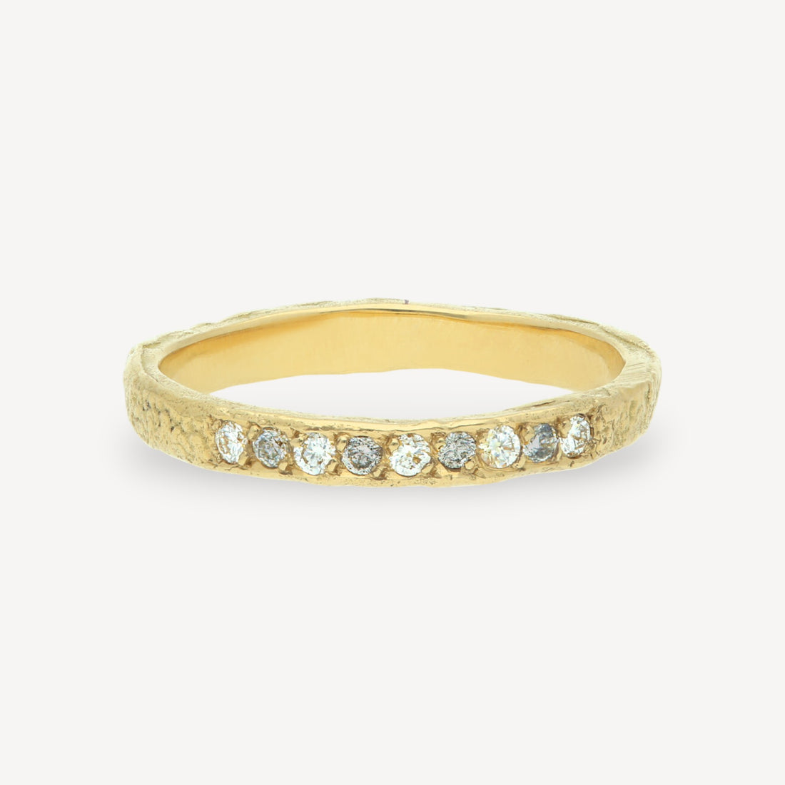 Grey, White & Champagne Diamond 3mm wedding ring