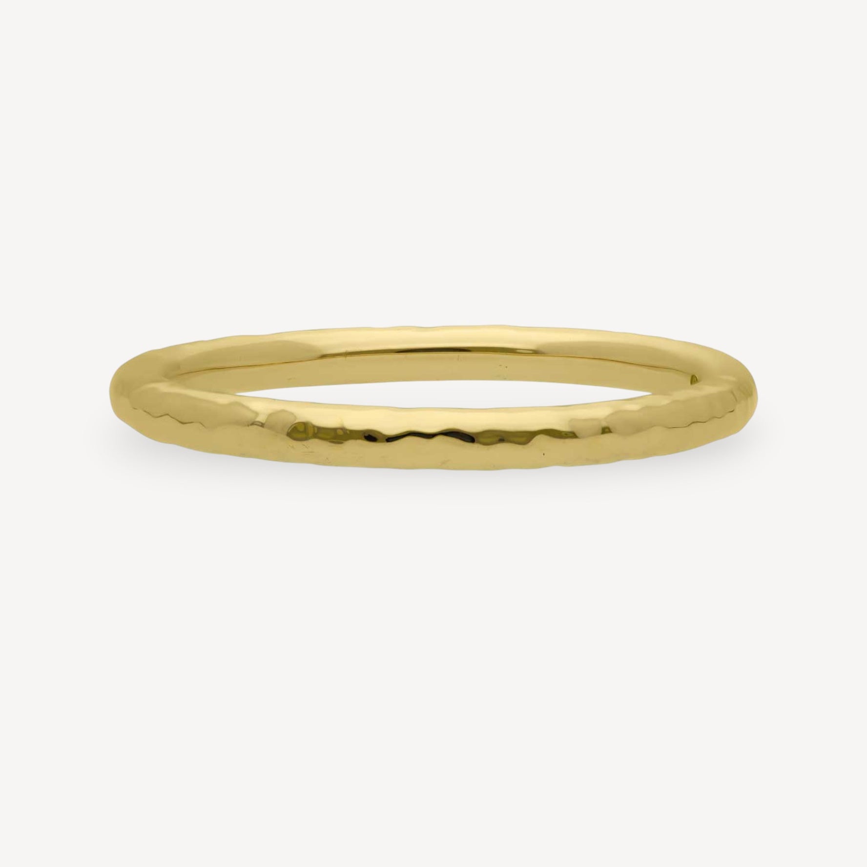 ALICE Hammered Yellow Gold Plain Wedding Ring