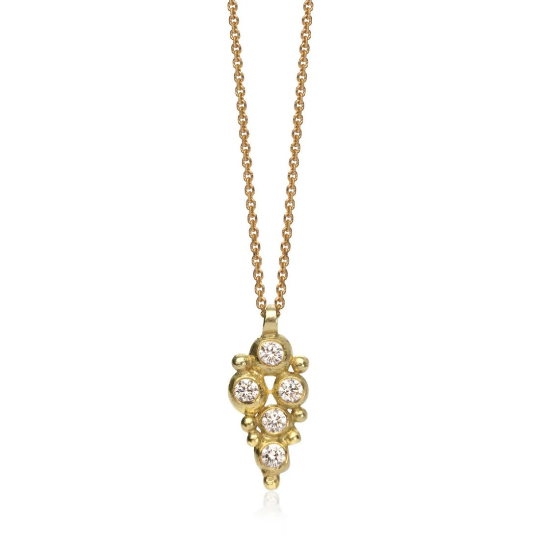 Hannah Bedford at ethical jewellery E.C.One London CLUSTER Granule Diamond Necklace in Yellow Gold