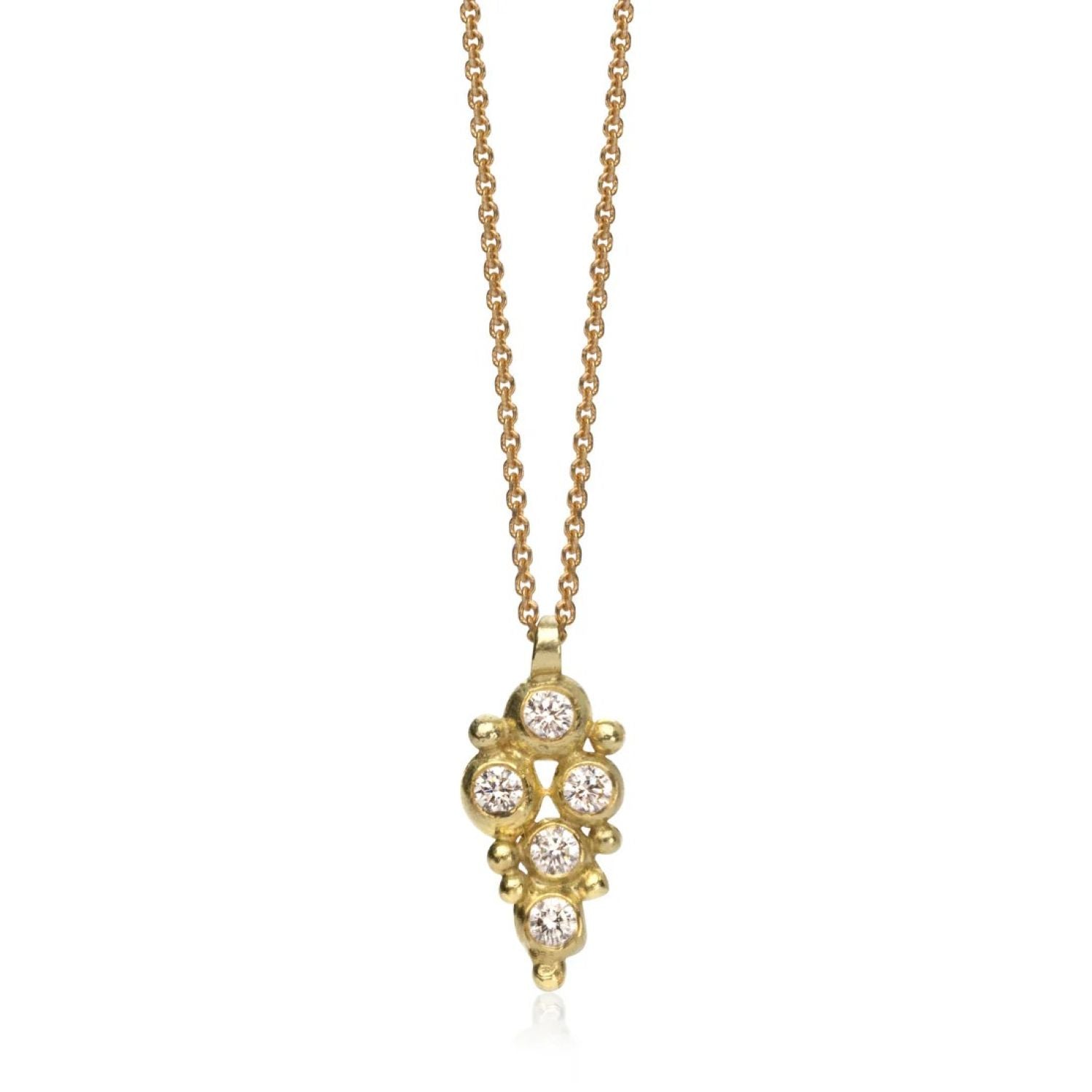 Hannah Bedford at ethical jewellery E.C.One London CLUSTER Granule Diamond Necklace in Yellow Gold