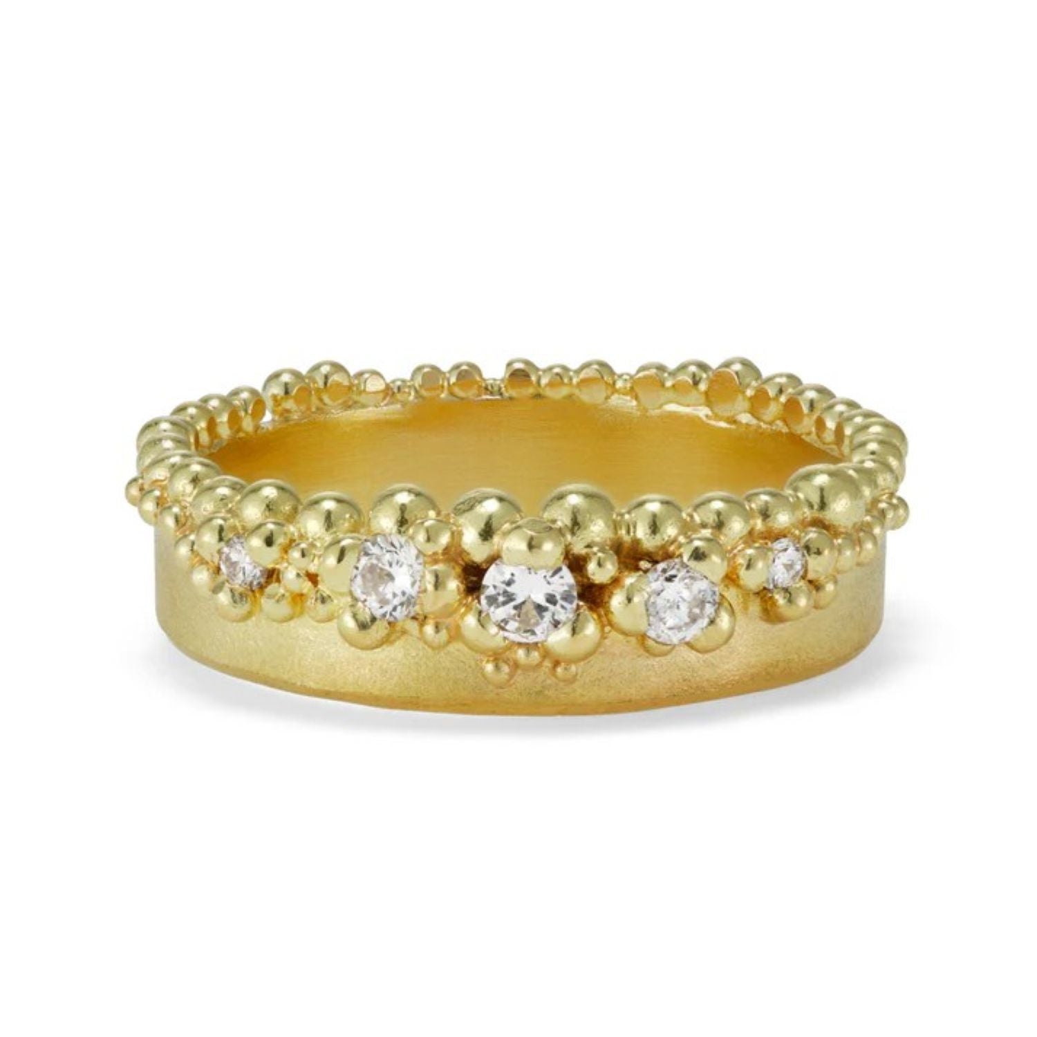 Hannah Bedford at ethical jeweller E.C.One CROWN GARLAND Diamond Ring Yellow Gold
