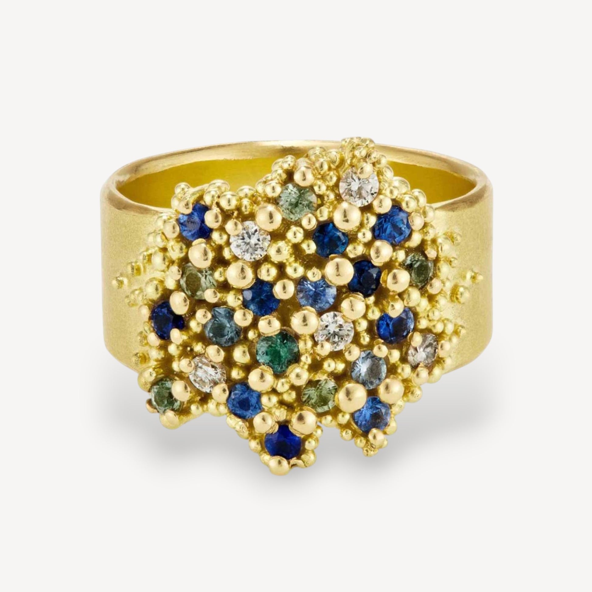 MAREEL Diamond and Sapphire Gold Ring by Hannah Bedford at ethical jeweller E.C.One London