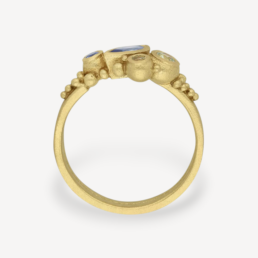 Marquise Sapphire Cluster Ring Yellow Gold