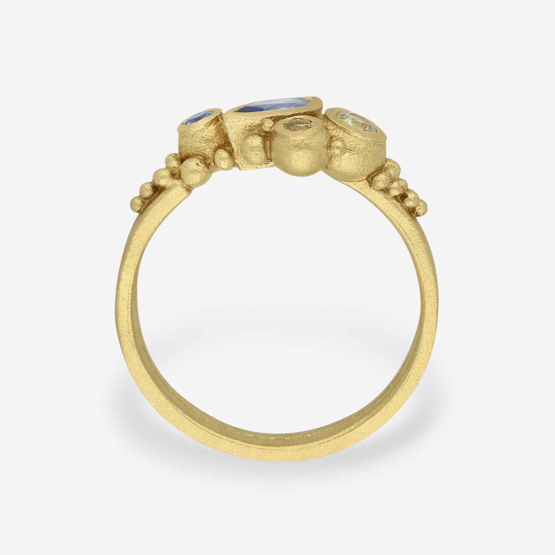 Marquise Sapphire Cluster Ring Yellow Gold