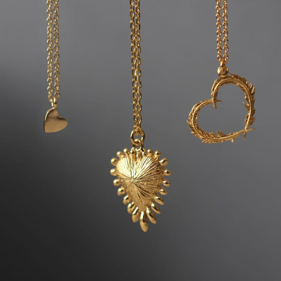Zoe & Morgan Heart Rays Gold Plated Necklace by Zoe & Morgan at B Corp certified Ethical jeweller E.C.One London