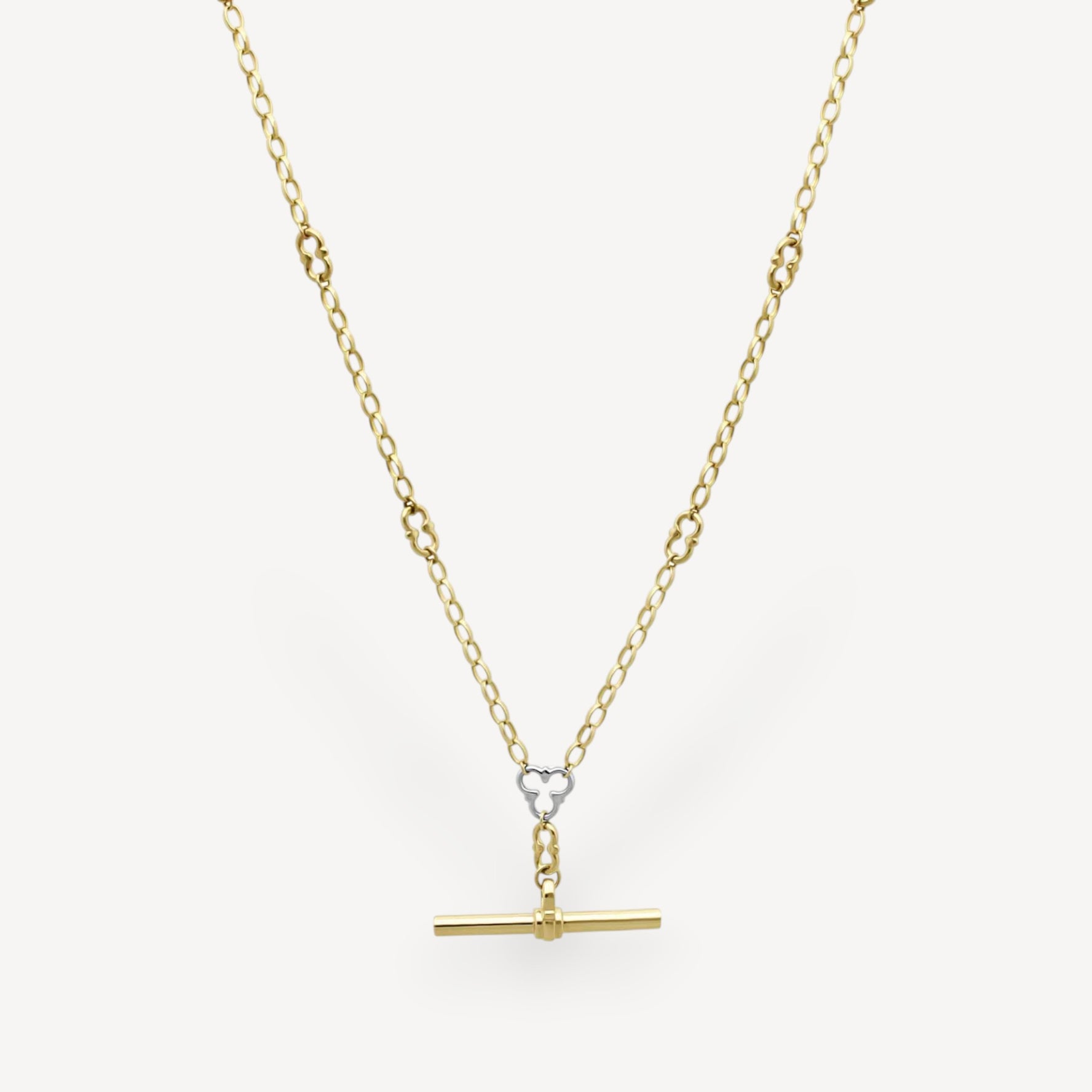 ROSEBERY Necklace Yellow Gold Signature Chain with T-Bar