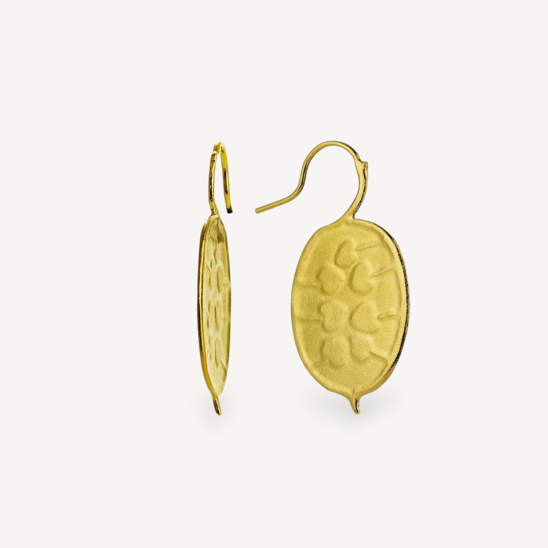 Honesty Pod Hook Earrings Gold Plated