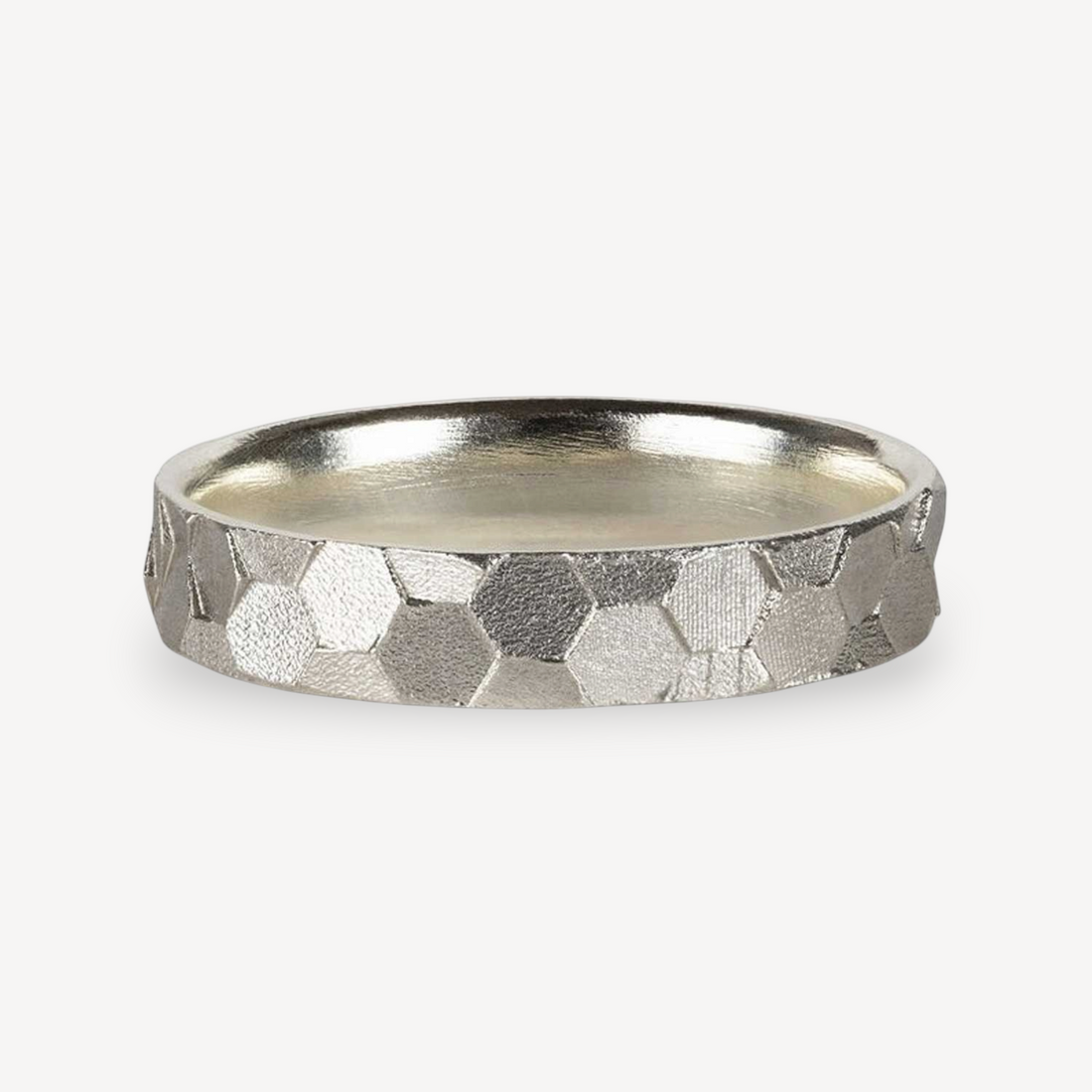 HEX Horizontal 4.5mm Band 9ct White Gold