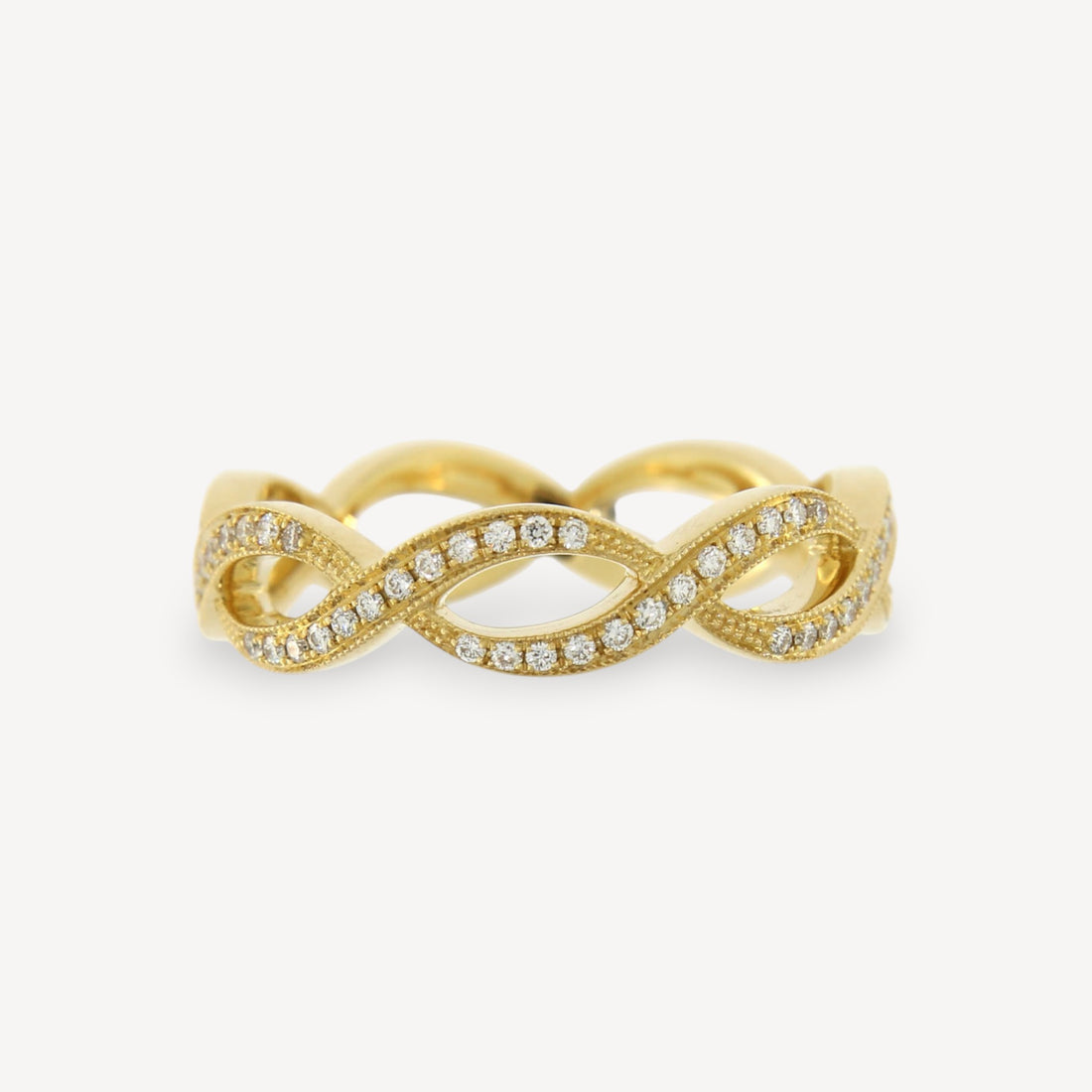 Infinity Yellow Gold Diamond Ring