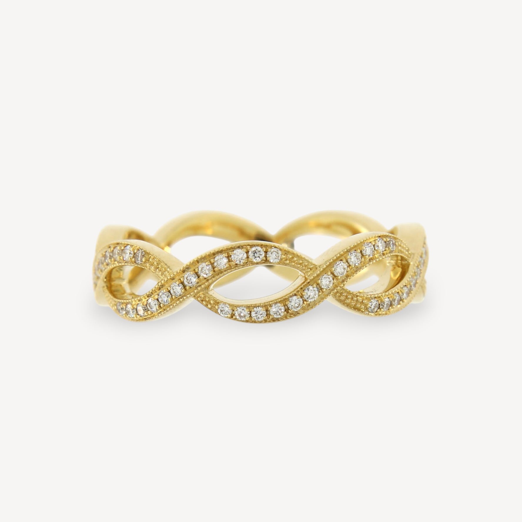 Infinity Yellow Gold Diamond Ring